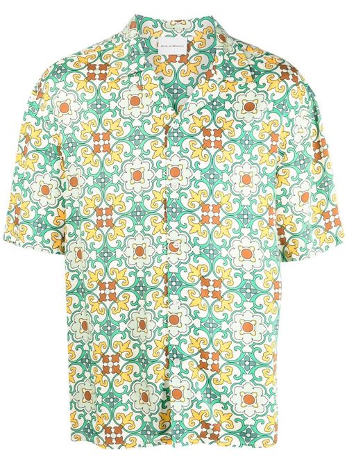 Printed shirt in majolica DROLE DE MONSIEUR | BSH129VI004GREEN